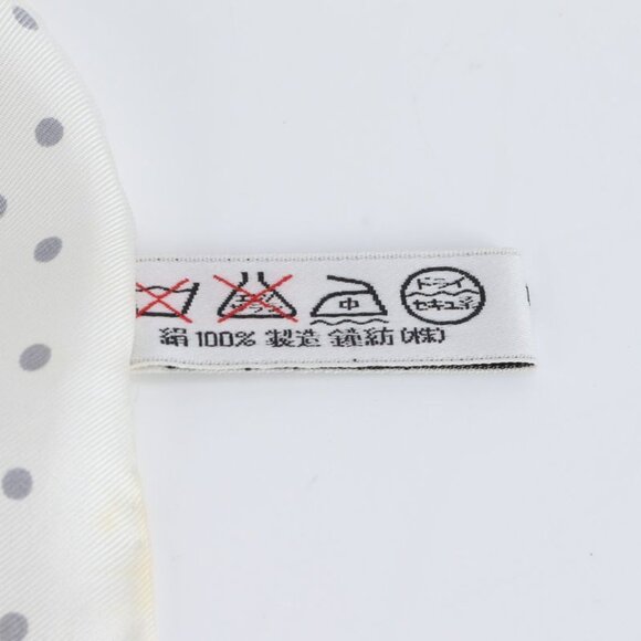 Dior Silk 100% Scarf Carnation Flower Floral Pattern Dot Beige Pink - Picture 10 of 10